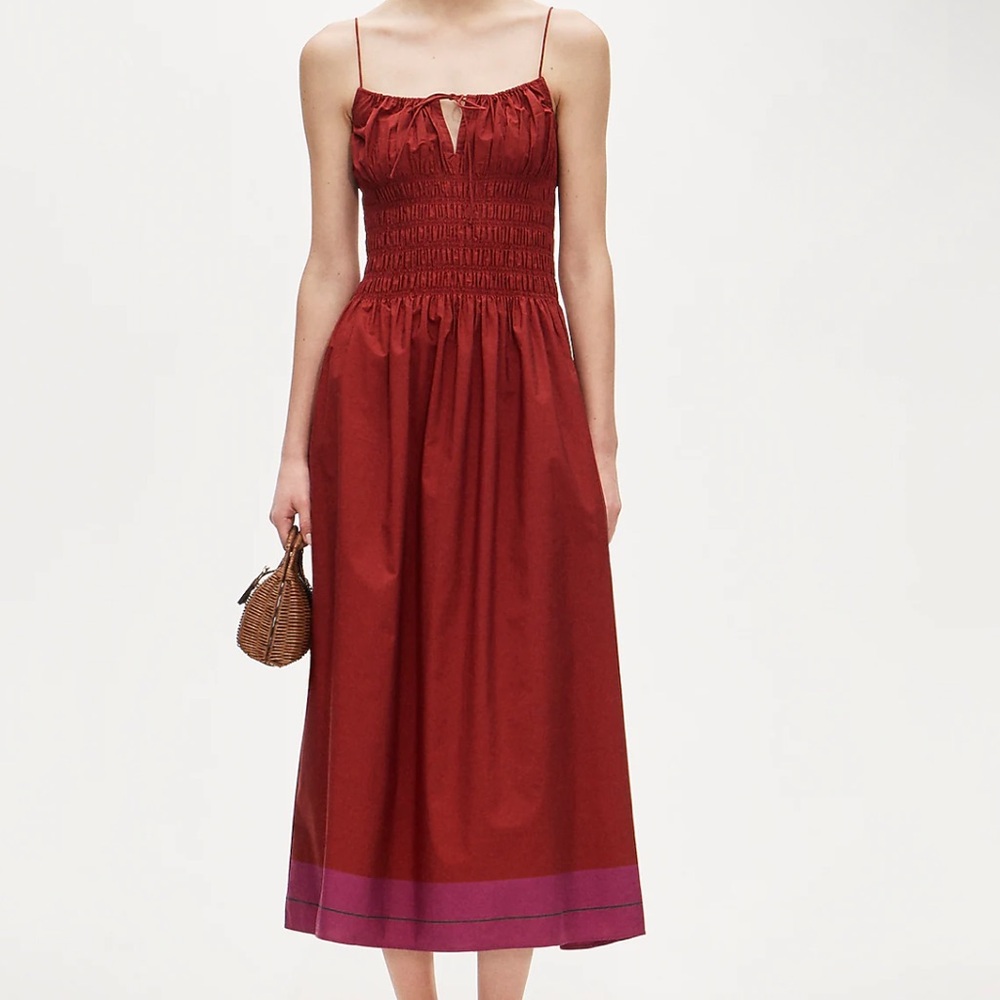 J.Crew Reverie dress in colorblock cotton poplin